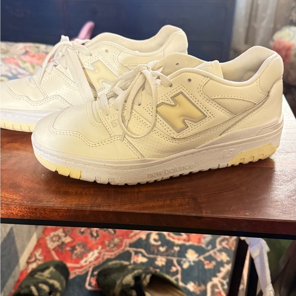 New Balance 550 Women's Cream and White Sneakers - Picture 5 of 12